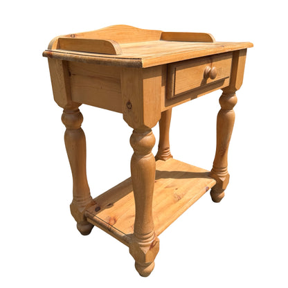 Contemporary Pine Side Table - Gallery Top Console Washstand Style Hall Table