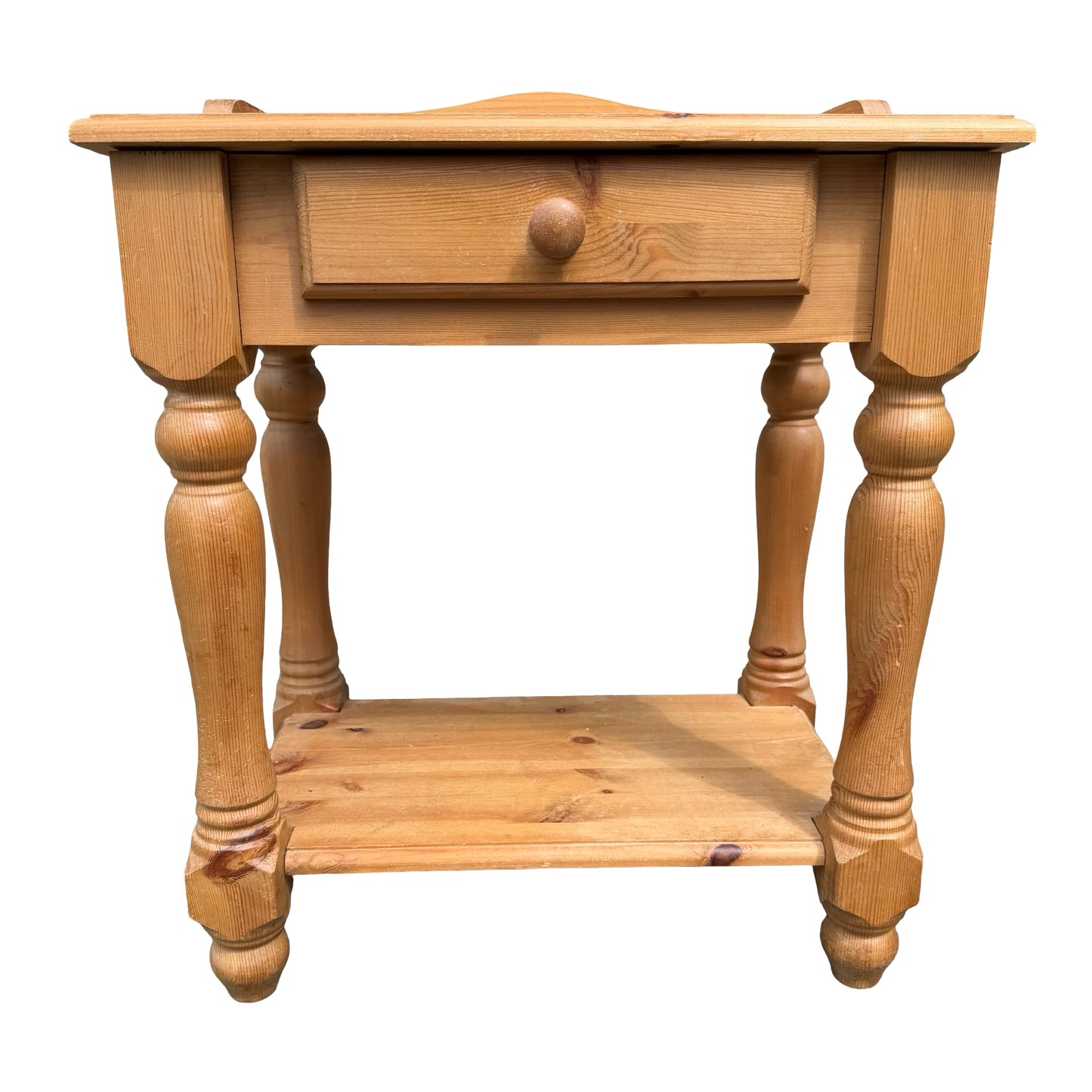 Contemporary Pine Side Table - Gallery Top Console Washstand Style Hall Table