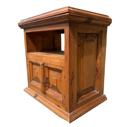 Mexican Pine TV Media Unit - Rustic Swivel Top Cabinet Small Sideboard Cupboard