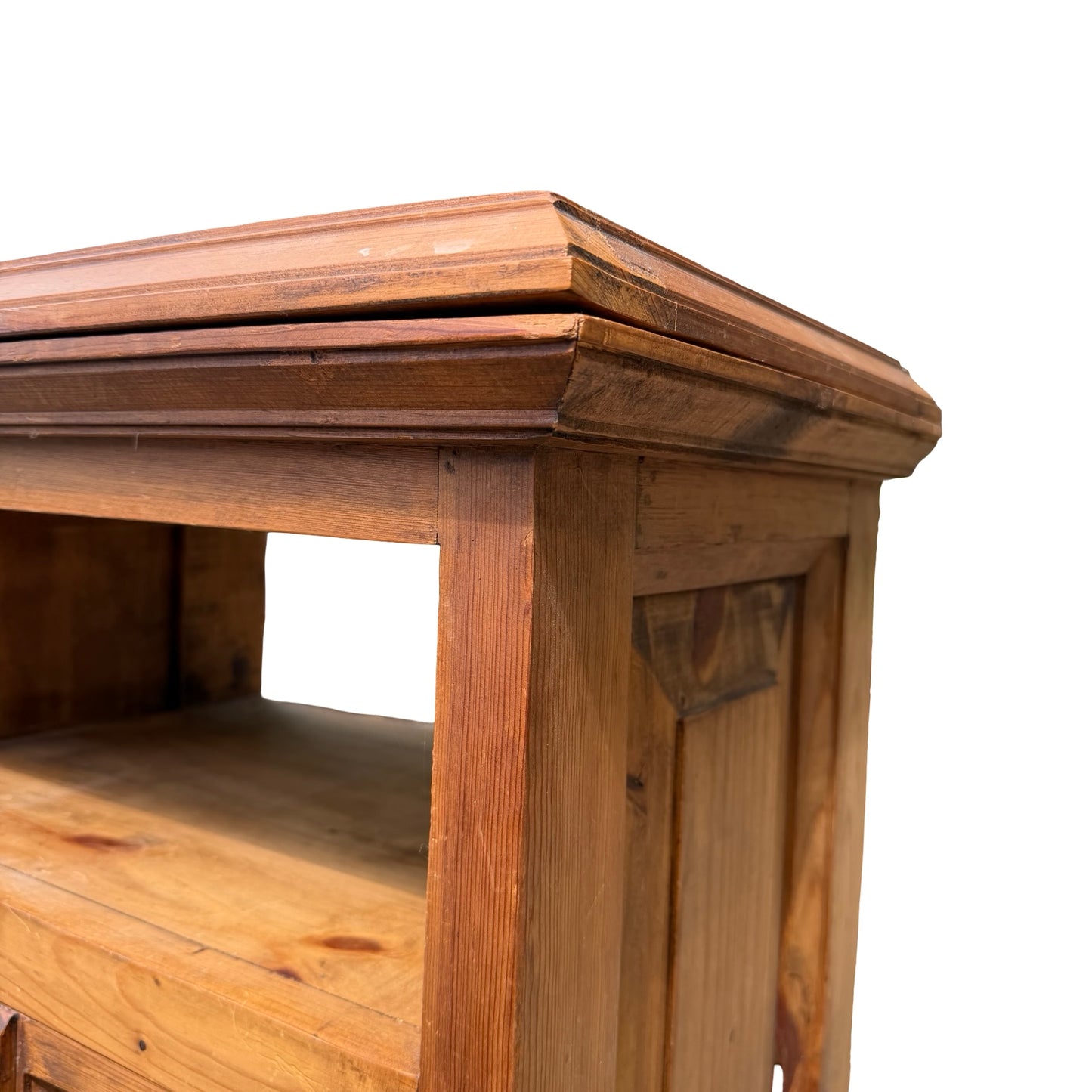 Mexican Pine TV Media Unit - Rustic Swivel Top Cabinet Small Sideboard Cupboard