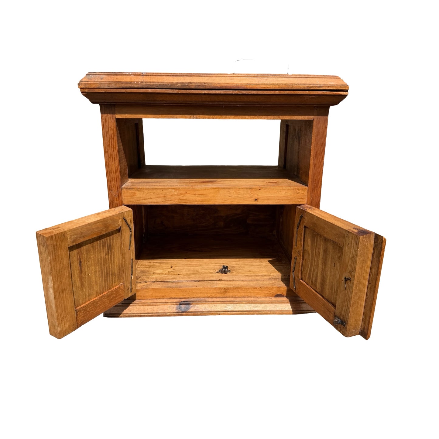 Mexican Pine TV Media Unit - Rustic Swivel Top Cabinet Small Sideboard Cupboard