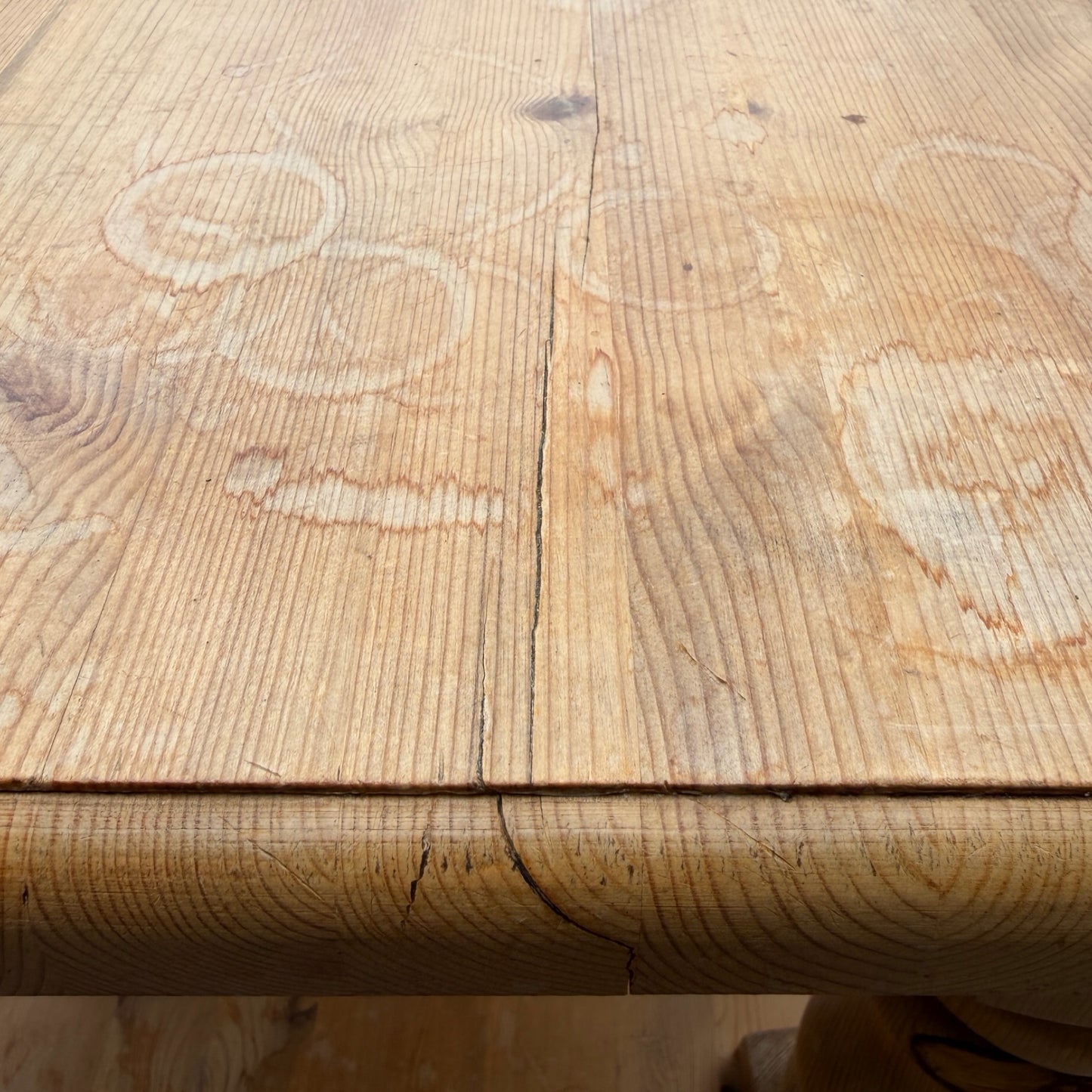 Square Pine Coffee Table - Chunky Turned Leg Side Table - Refurbishment Project