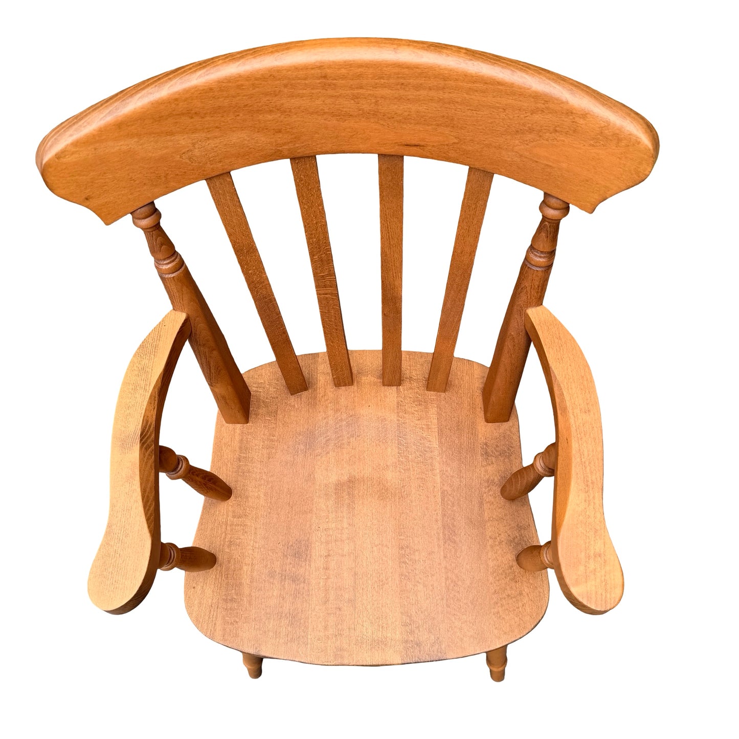 Sturdy Solid Beech Carver Chair - Spindle Back Windsor Style Armchair