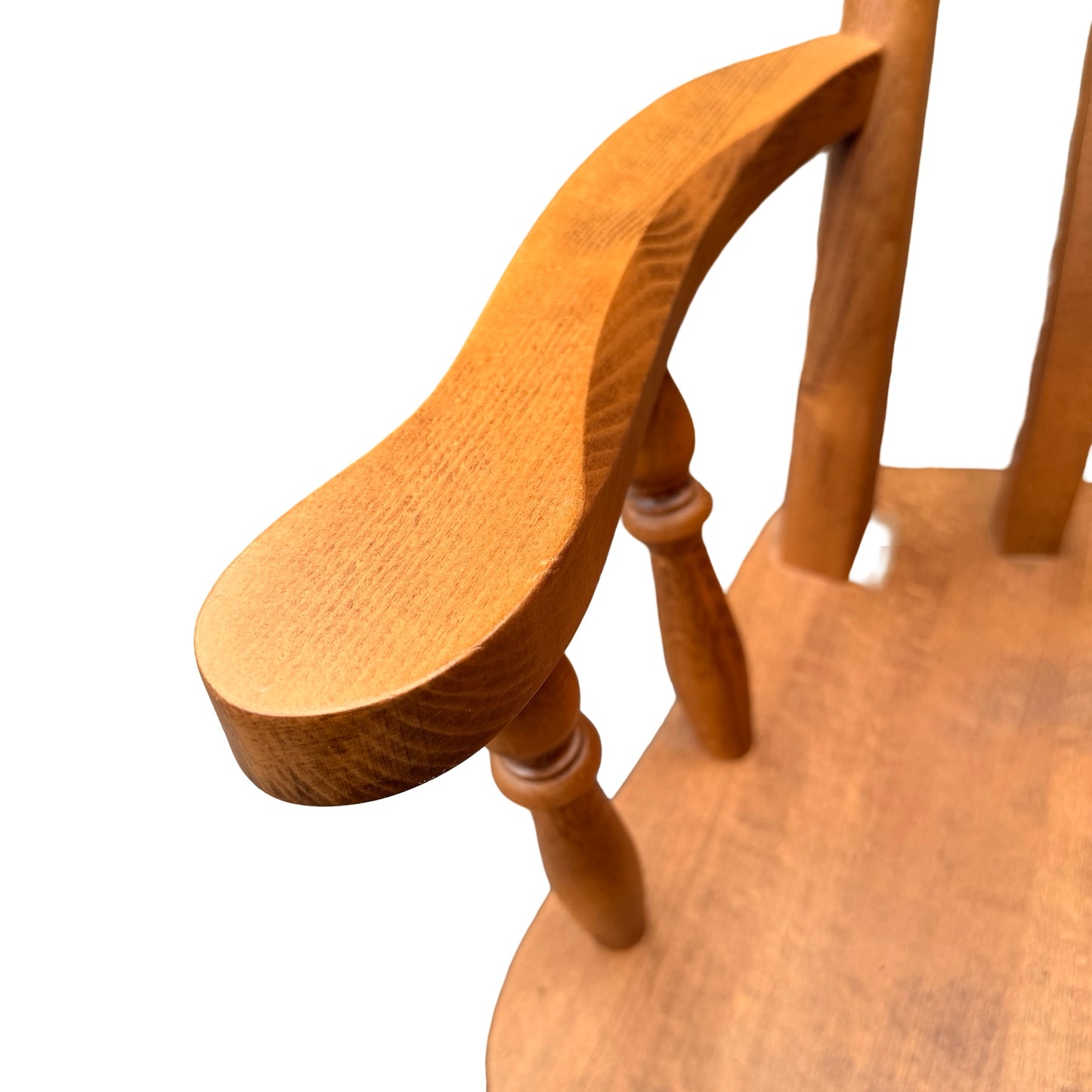 Sturdy Solid Beech Carver Chair - Spindle Back Windsor Style Armchair