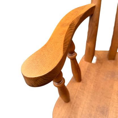 Sturdy Solid Beech Carver Chair - Spindle Back Windsor Style Armchair