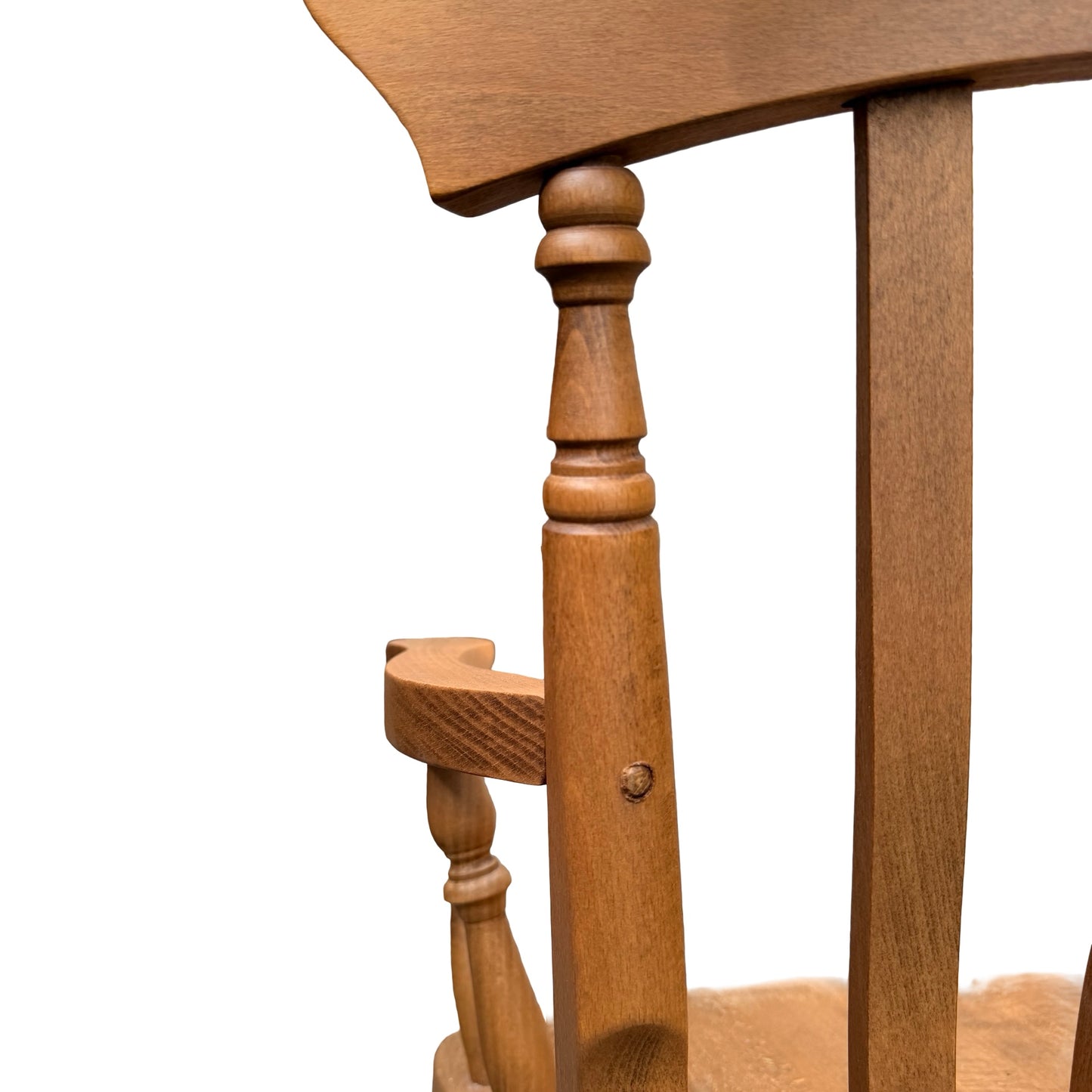 Sturdy Solid Beech Carver Chair - Spindle Back Windsor Style Armchair