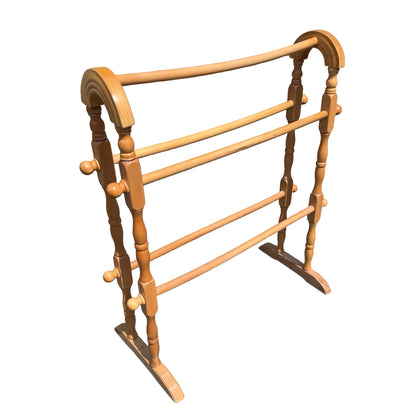 Contemporary Solid Beech Towel Rail - Freestanding 5-Tier Drying Rack