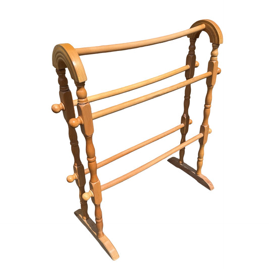 Contemporary Solid Beech Towel Rail - Freestanding 5-Tier Drying Rack