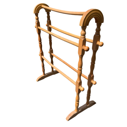 Contemporary Solid Beech Towel Rail - Freestanding 5-Tier Drying Rack