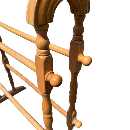 Contemporary Solid Beech Towel Rail - Freestanding 5-Tier Drying Rack