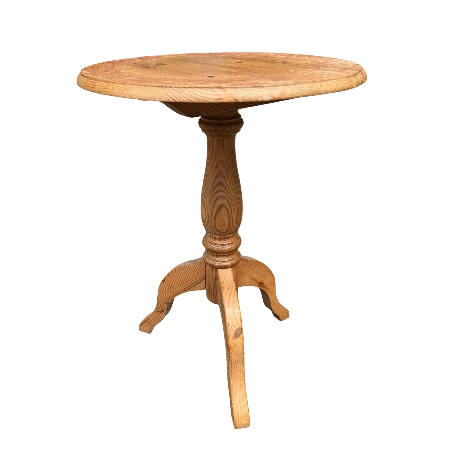 Contemporary Pine Side Table - Round Tripod Pedestal Wine Table Project 64cm