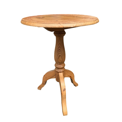 Contemporary Pine Side Table - Round Tripod Pedestal Wine Table Project 64cm