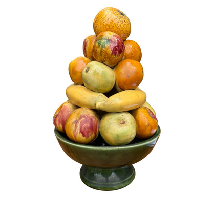 Vintage Portuguese Ceramic Fruit Topiary - Majolica Centerpiece Display 34cm
