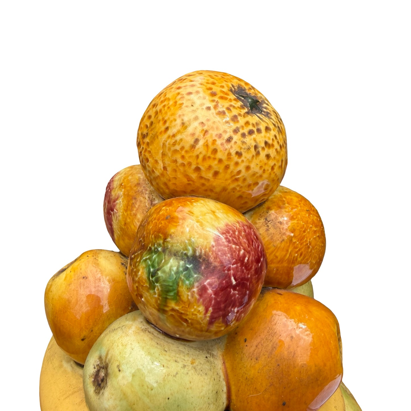 Vintage Portuguese Ceramic Fruit Topiary - Majolica Centerpiece Display 34cm