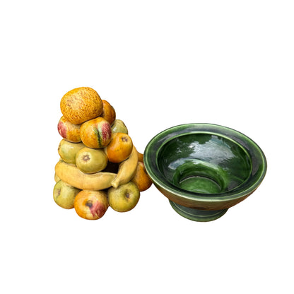 Vintage Portuguese Ceramic Fruit Topiary - Majolica Centerpiece Display 34cm