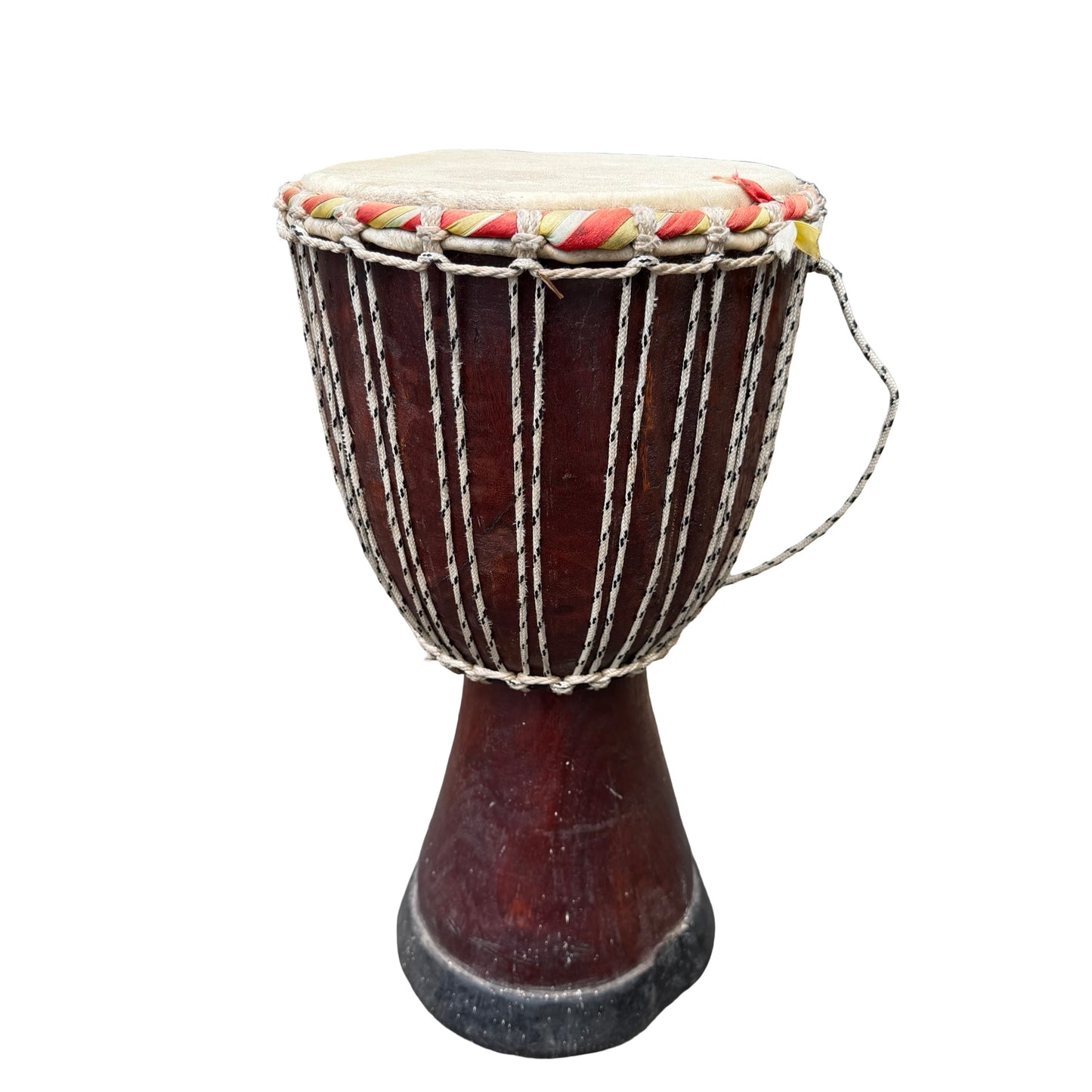 Contemporary Hand Carved Wooden Djembe Drum - Real Hide Head 49cm