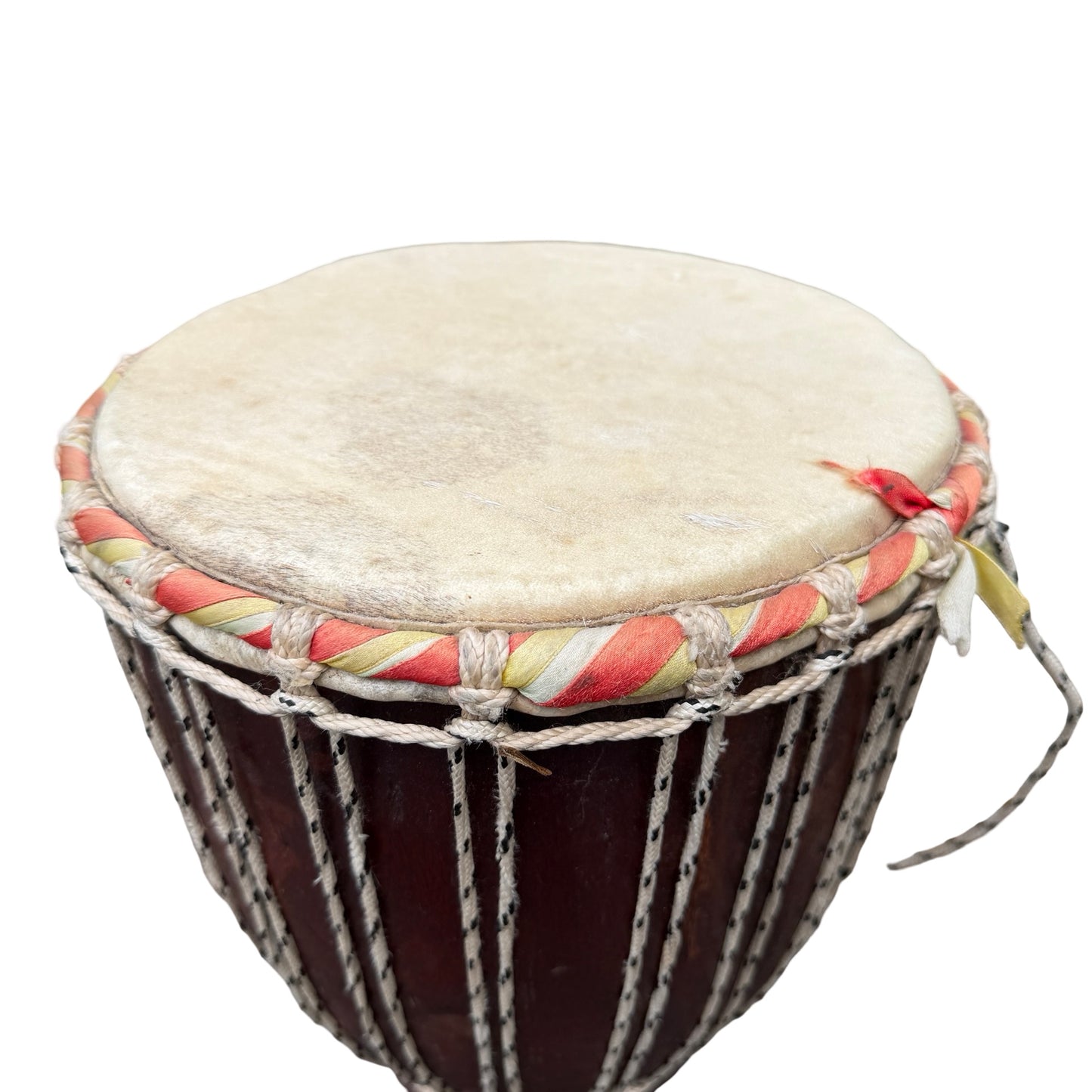 Contemporary Hand Carved Wooden Djembe Drum - Real Hide Head 49cm