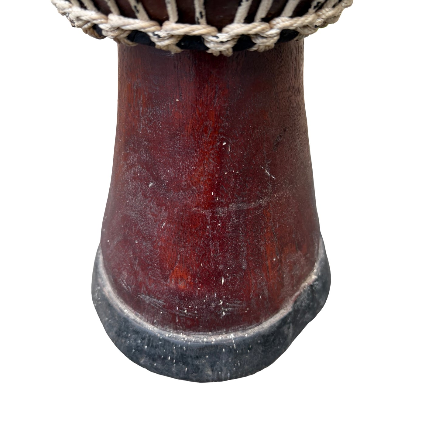Contemporary Hand Carved Wooden Djembe Drum - Real Hide Head 49cm