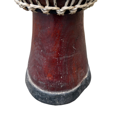 Contemporary Hand Carved Wooden Djembe Drum - Real Hide Head 49cm