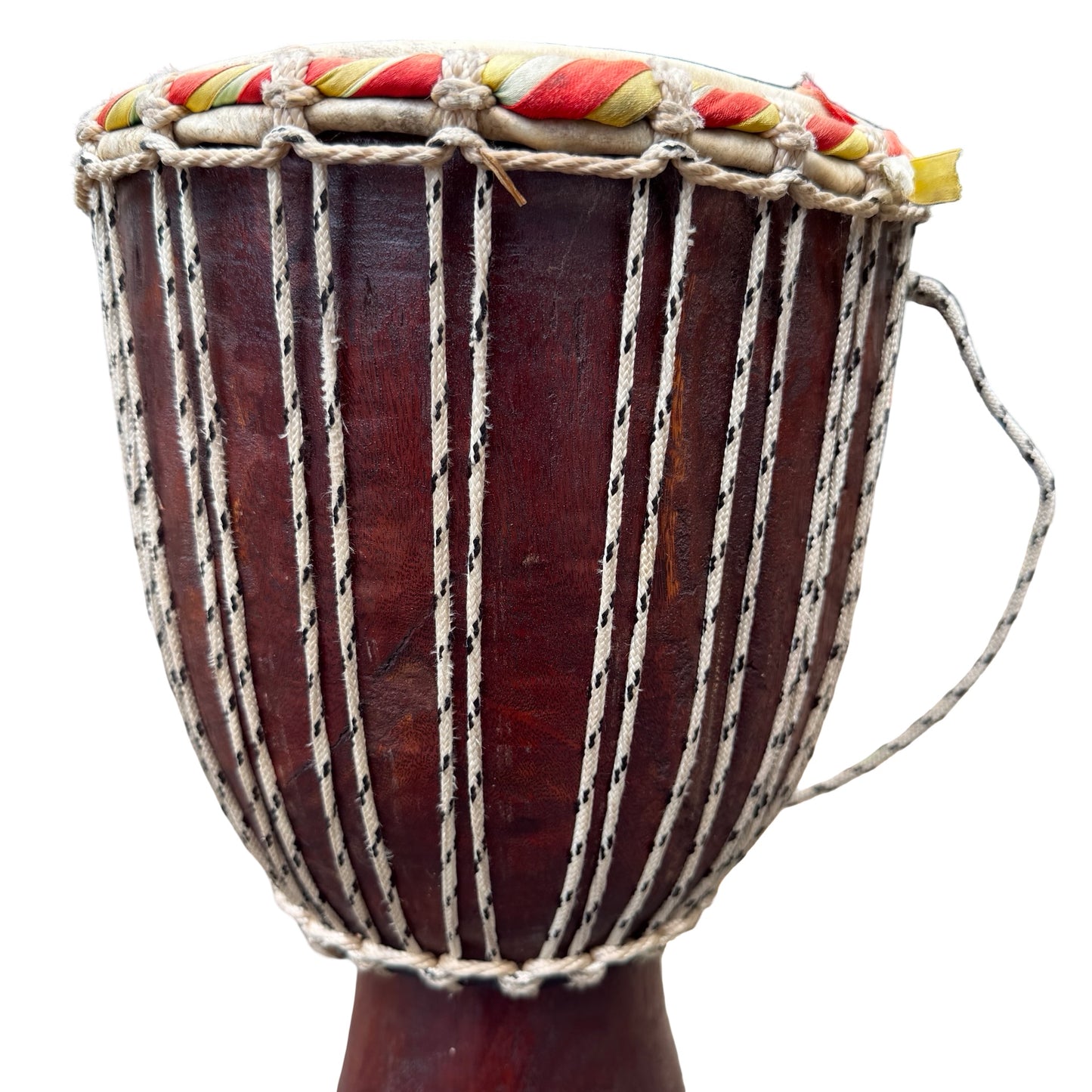 Contemporary Hand Carved Wooden Djembe Drum - Real Hide Head 49cm