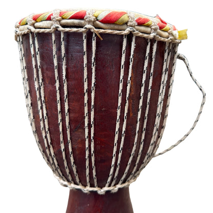 Contemporary Hand Carved Wooden Djembe Drum - Real Hide Head 49cm