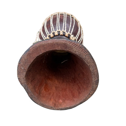 Contemporary Hand Carved Wooden Djembe Drum - Real Hide Head 49cm