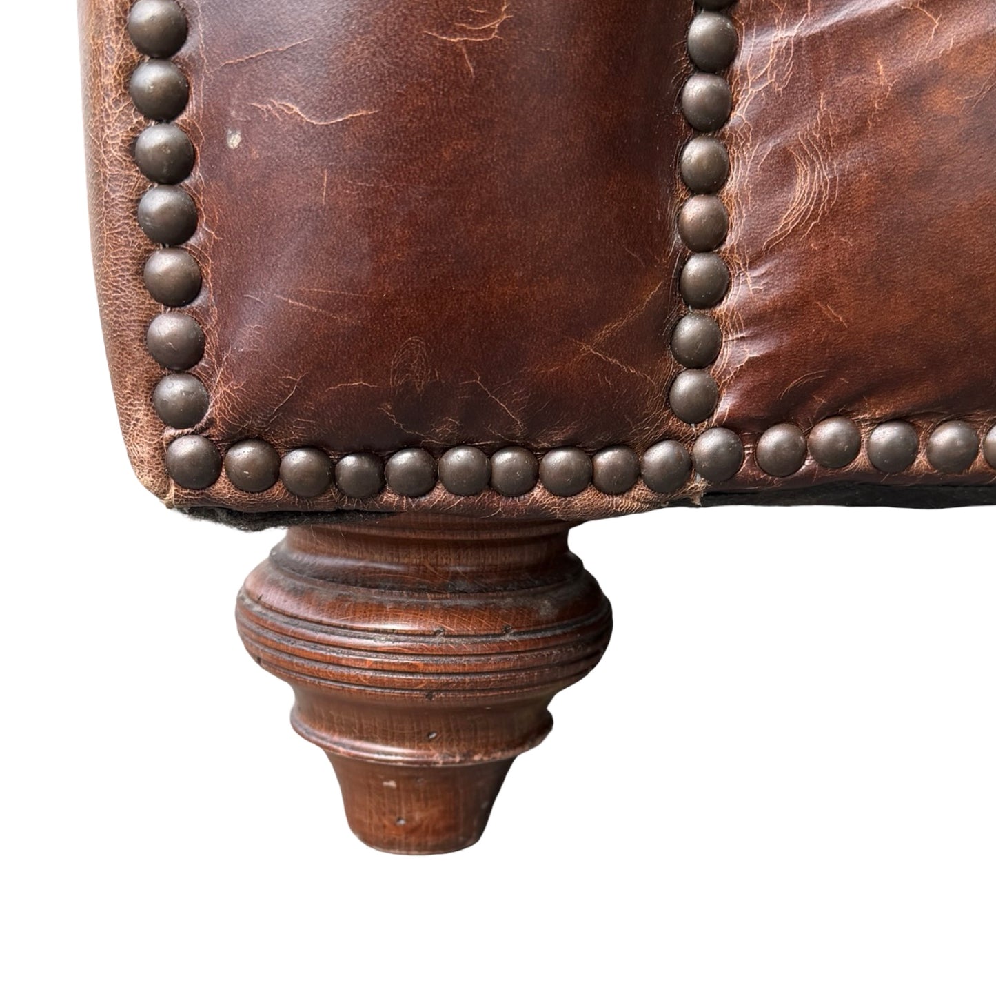 Large Contemporary 4 Seater Chesterfield Sofa - Distressed Leather Look 250cm