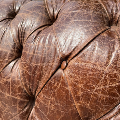 Large Contemporary 4 Seater Chesterfield Sofa - Distressed Leather Look 250cm