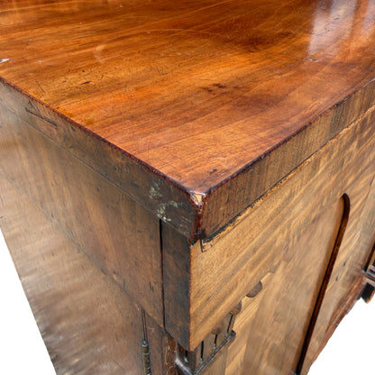 Antique Victorian Flame Mahogany Sideboard - Chiffonier Buffet Cupboard