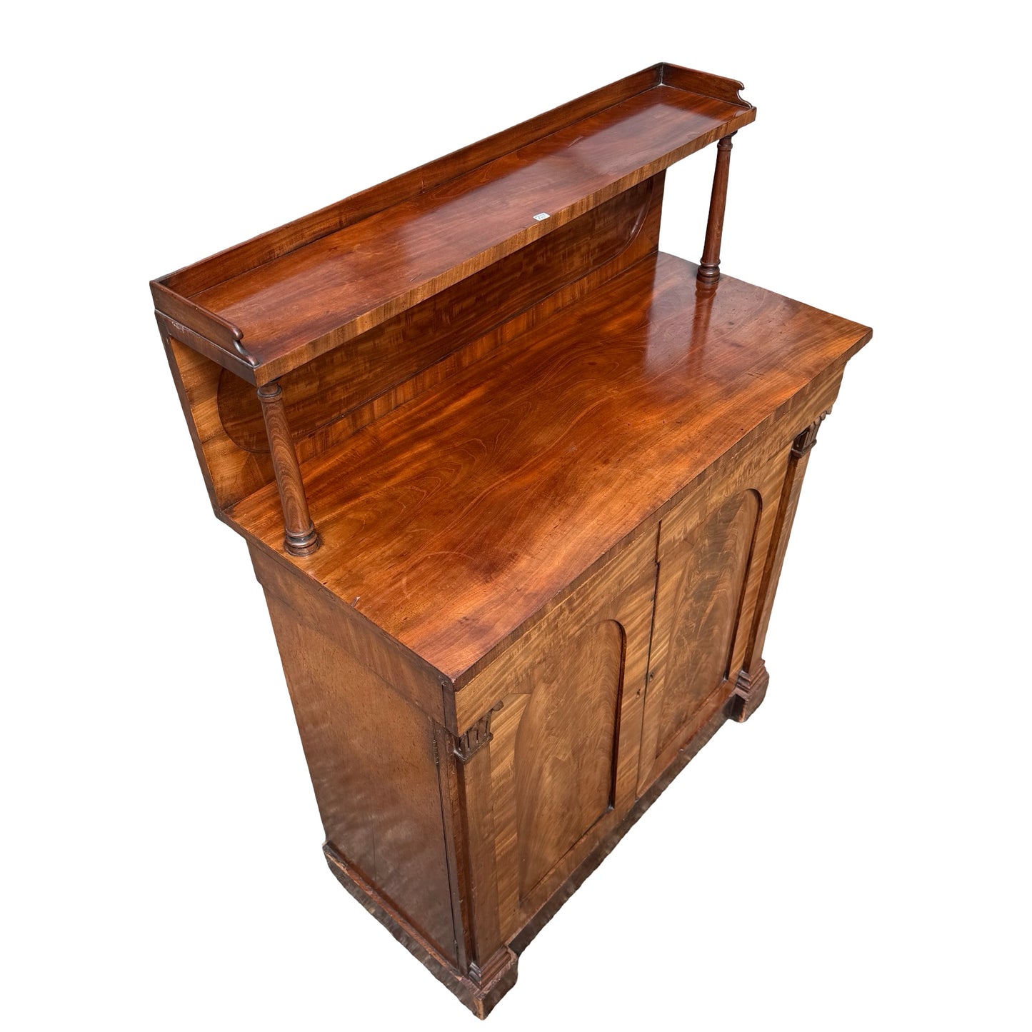 Antique Victorian Flame Mahogany Sideboard - Chiffonier Buffet Cupboard