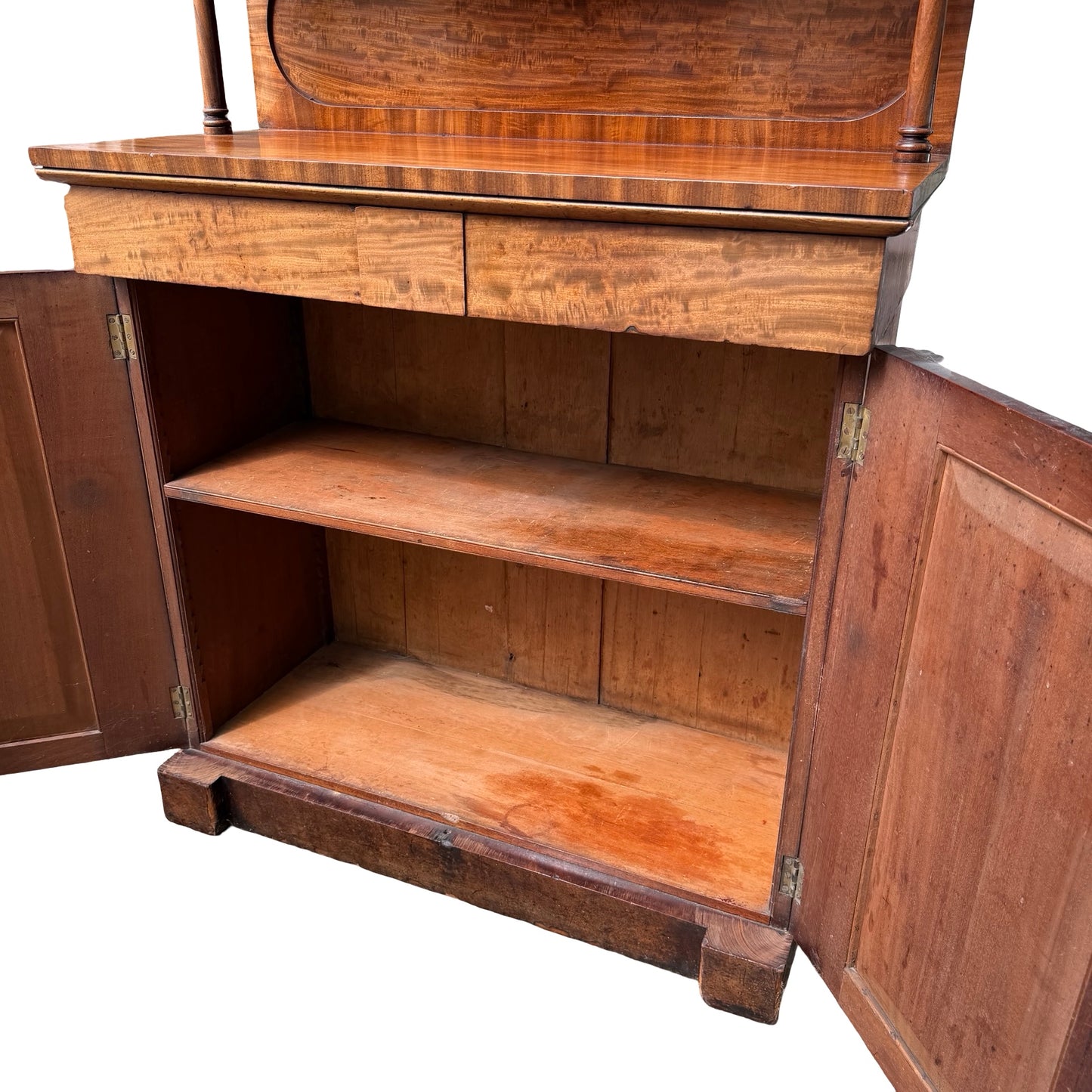 Antique Victorian Flame Mahogany Sideboard - Chiffonier Buffet Cupboard