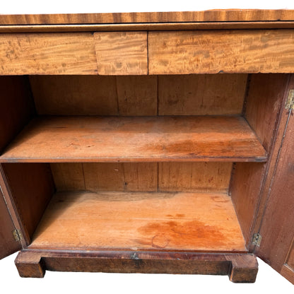 Antique Victorian Flame Mahogany Sideboard - Chiffonier Buffet Cupboard