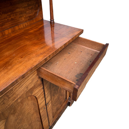 Antique Victorian Flame Mahogany Sideboard - Chiffonier Buffet Cupboard