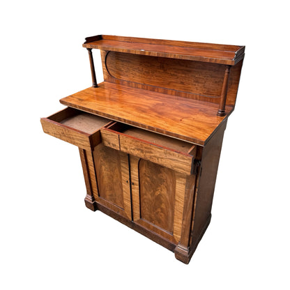 Antique Victorian Flame Mahogany Sideboard - Chiffonier Buffet Cupboard