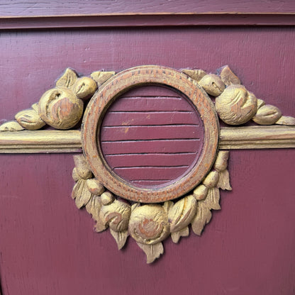 Antique French Neoclassical Buffet Sideboard - Painted Marble Top Dresser 118cm