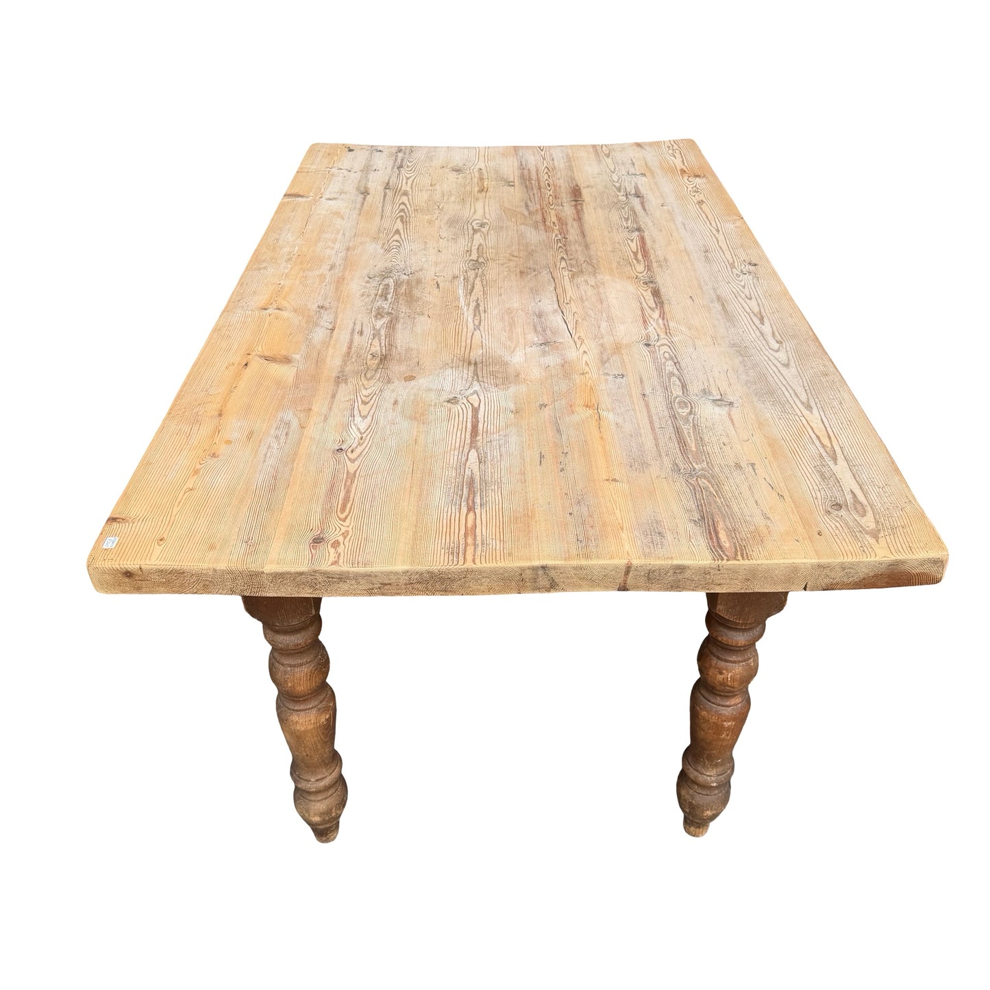 Large Rustic Pine Farmhouse Dining Table - Thick Plank Top Kitchen Table
