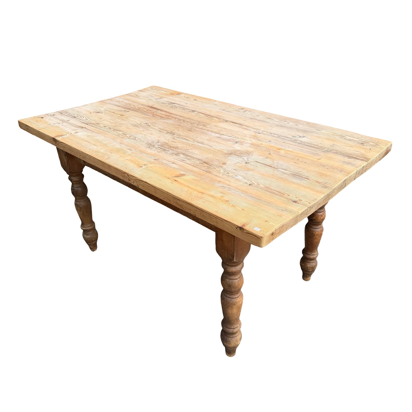 Large Rustic Pine Farmhouse Dining Table - Thick Plank Top Kitchen Table
