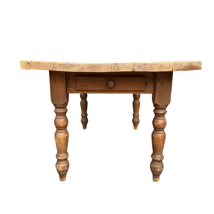 Large Rustic Pine Farmhouse Dining Table - Thick Plank Top Kitchen Table