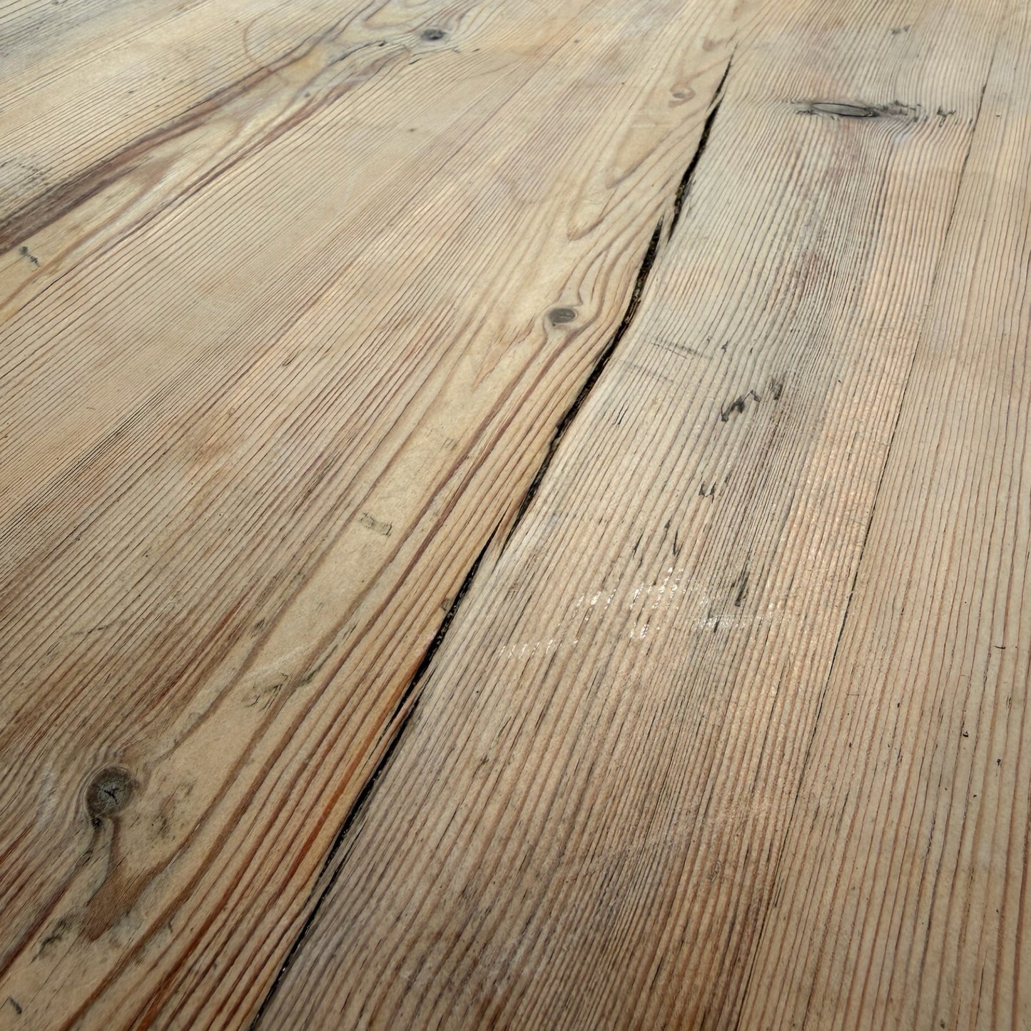Large Rustic Pine Farmhouse Dining Table - Thick Plank Top Kitchen Table