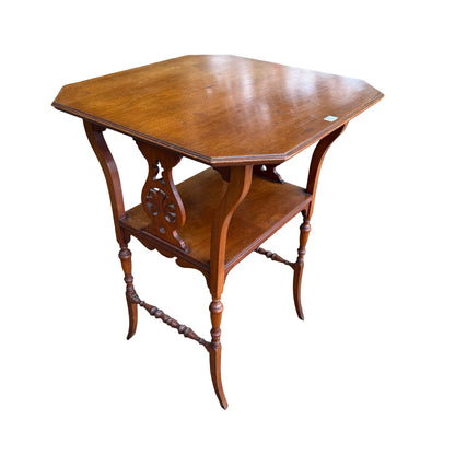 Vintage Edwardian Style Mahogany Occasional Table - Octagonal 2 Tier Side Table