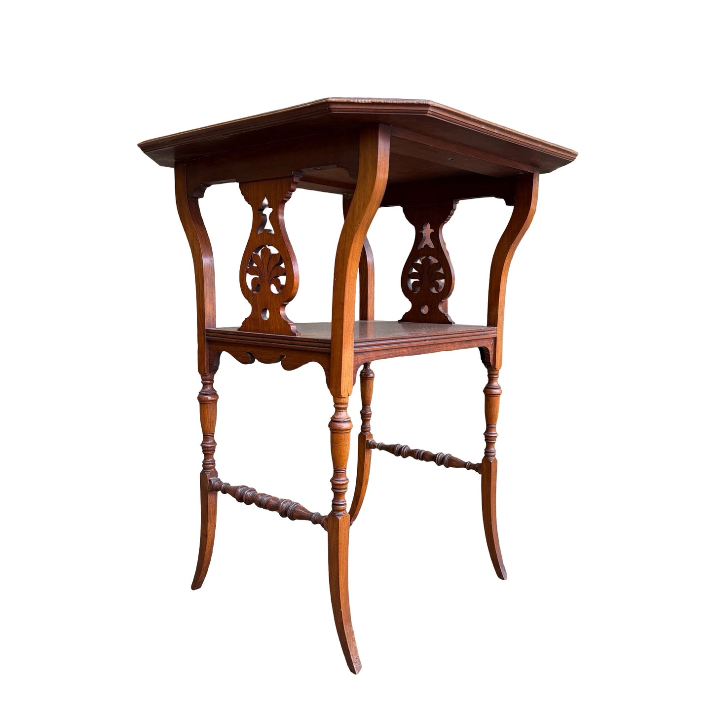 Vintage Edwardian Style Mahogany Occasional Table - Octagonal 2 Tier Side Table