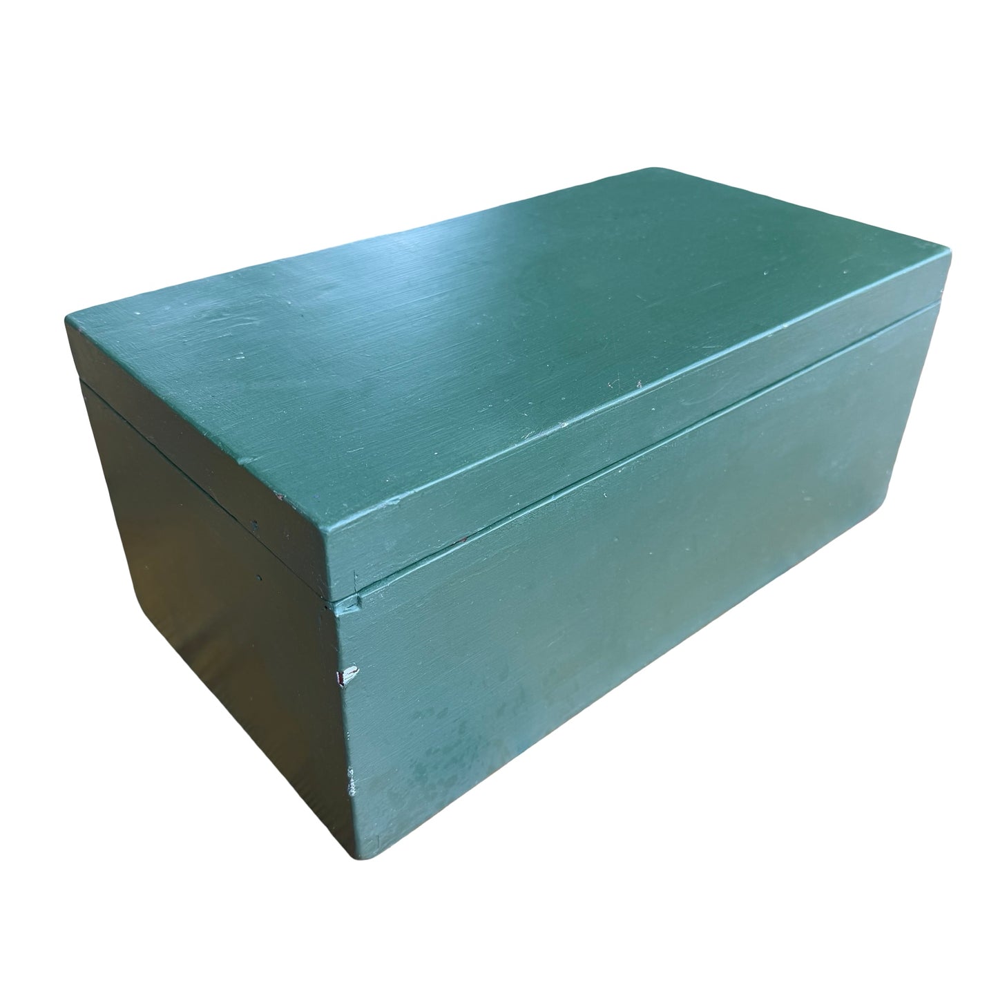 Vintage Green Painted Wooden Storage Chest - 11 Section Tool Box