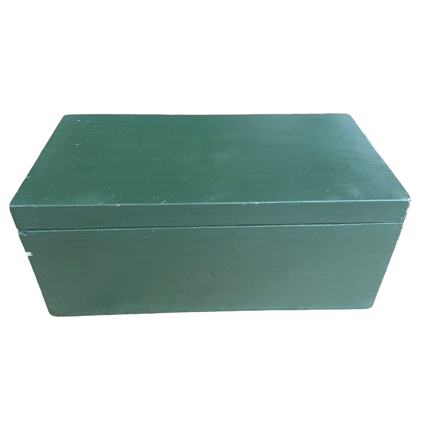 Vintage Green Painted Wooden Storage Chest - 11 Section Tool Box