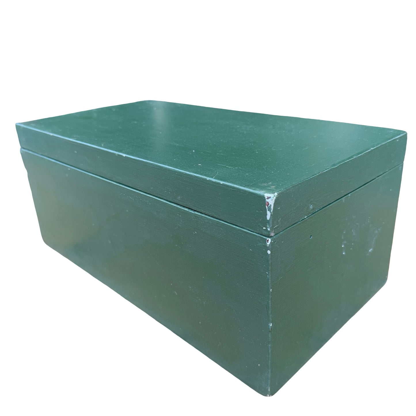 Vintage Green Painted Wooden Storage Chest - 11 Section Tool Box