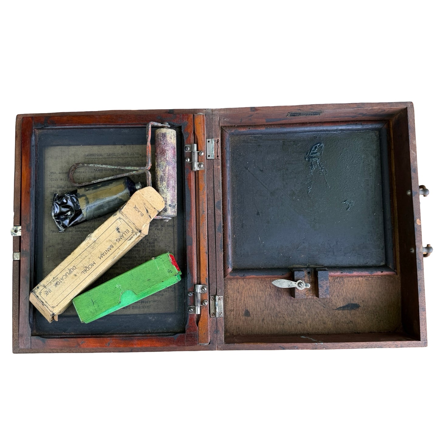 Vintage Ellams Bantam Model Duplicator - 1930s Portable Printing Set Box