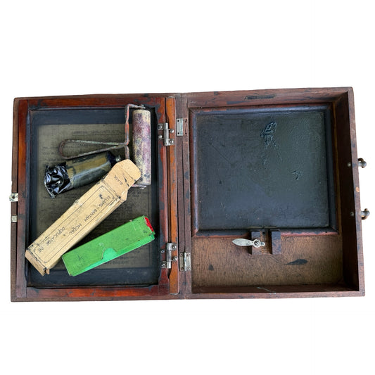 Vintage Ellams Bantam Model Duplicator - 1930s Portable Printing Set Box