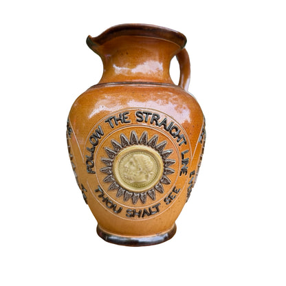 Antique Doulton Lambeth Saltglaze Motto Jug - Victorian Stoneware Pitcher 16cm