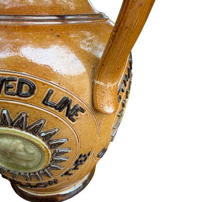 Antique Doulton Lambeth Saltglaze Motto Jug - Victorian Stoneware Pitcher 16cm