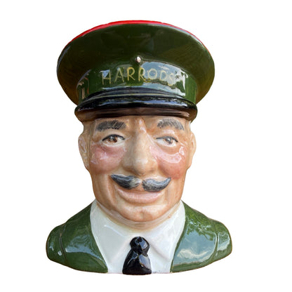 Vintage Carlton Ware Harrods Doorman Character Jug - Toby Jug 11cm