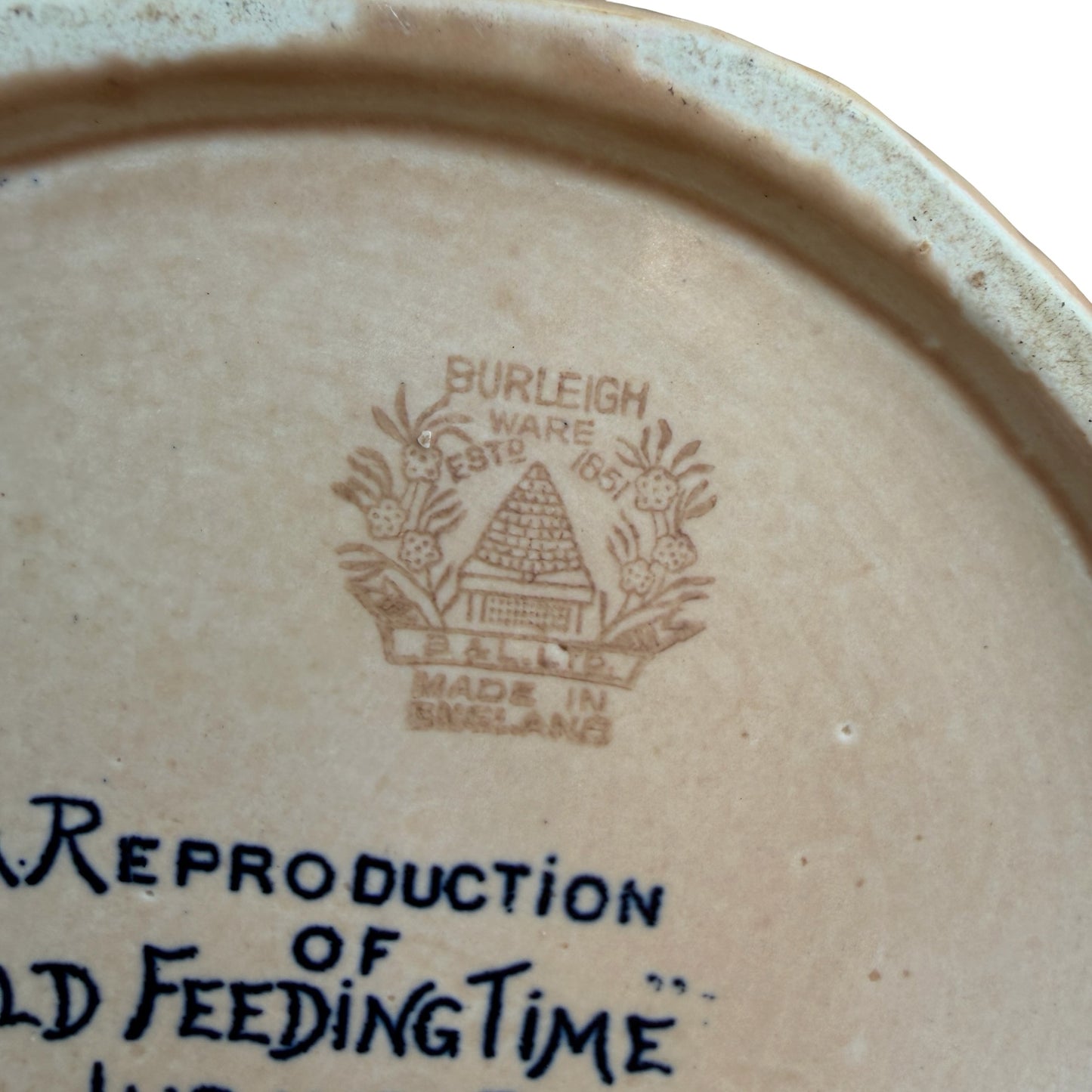 Vintage Burleigh Ware "Old Feeding Time" Jug - Samuel Alcock Reproduction